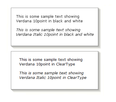 Cleartype vs standard