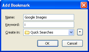Adding a quick search for Google Images in Firefox - step two